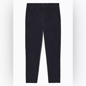 COS Straight-Fit Corduroy Trousers, Ankle Length, Navy Blue, Size 2